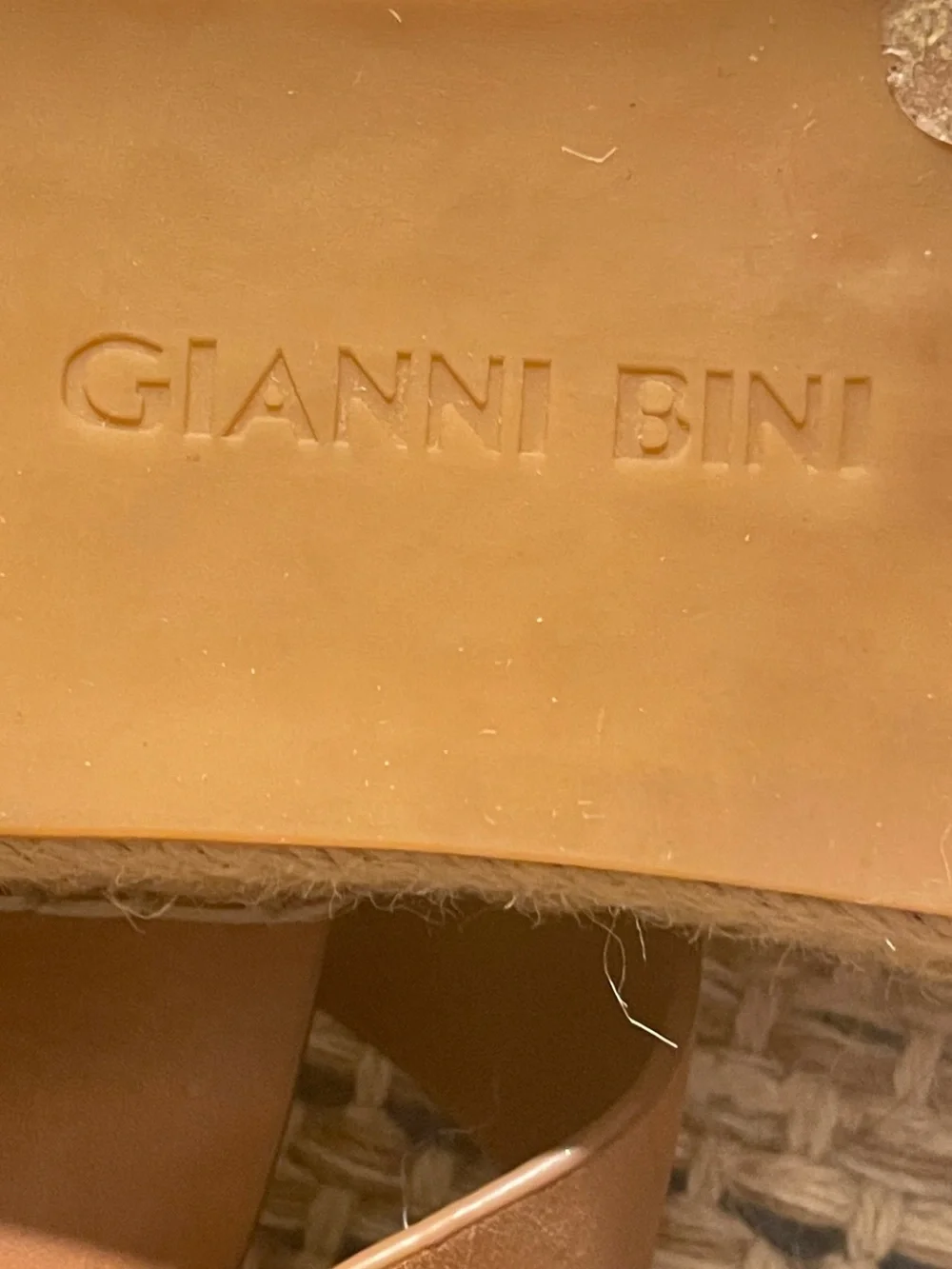Gianni Bini Cognac Leather Espadrille Sandals
